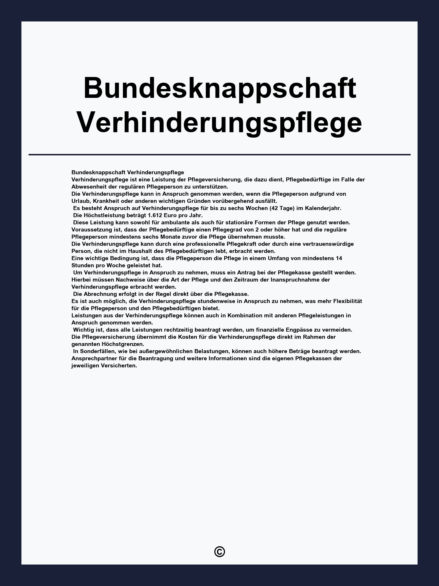 Bundesknappschaft Verhinderungspflege
