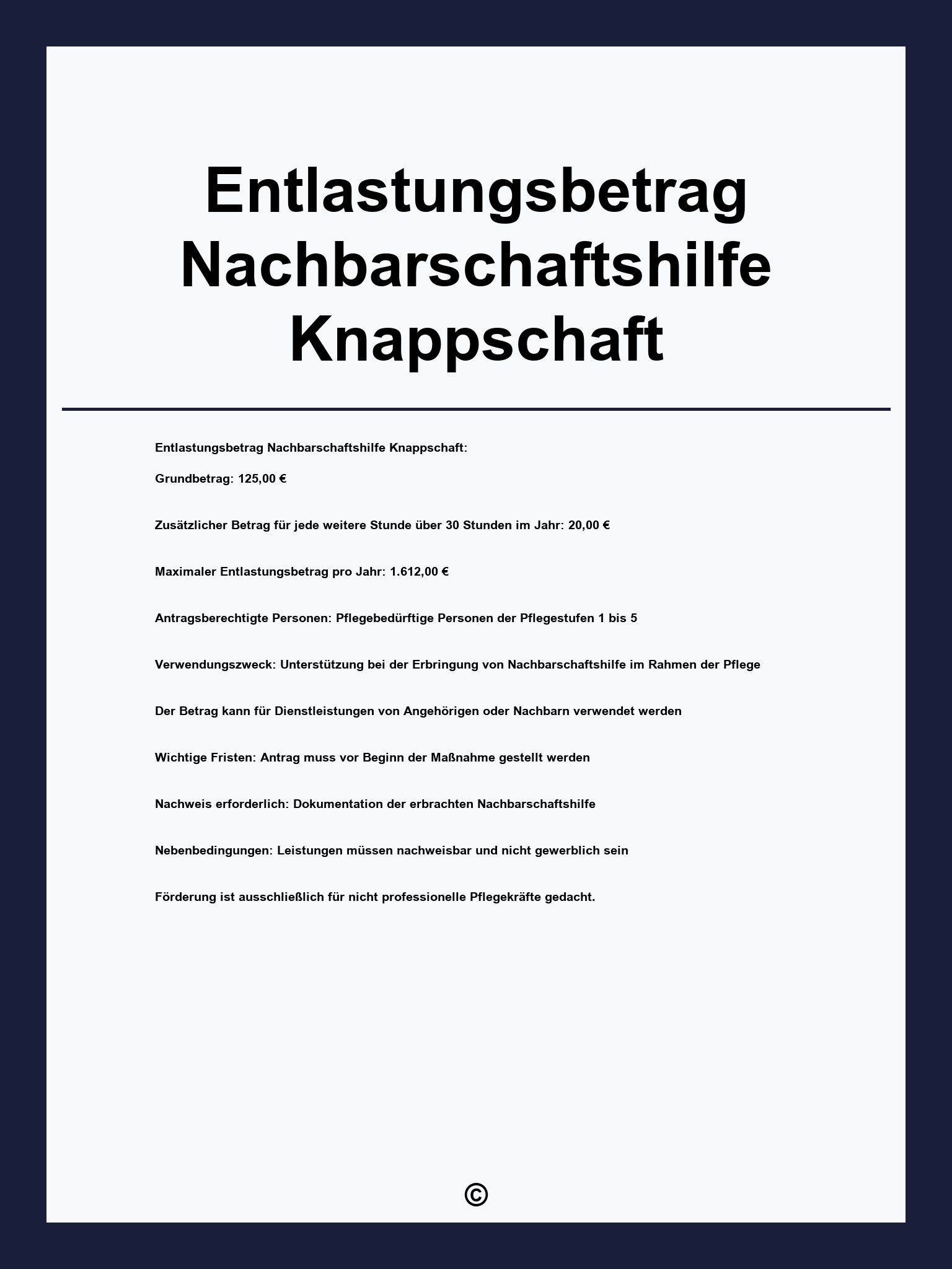 Entlastungsbetrag Nachbarschaftshilfe Knappschaft
